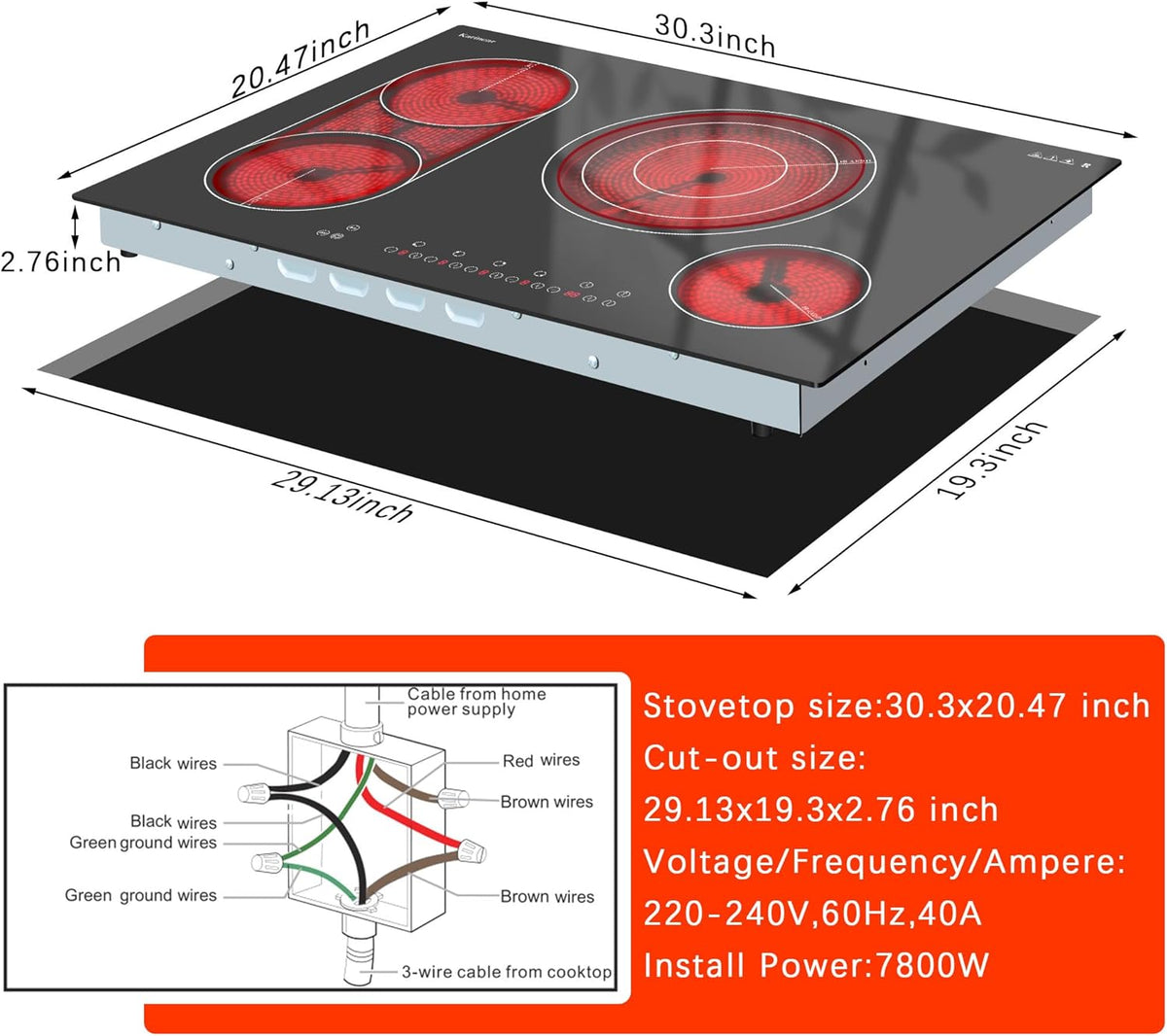 30 inch electric cooktop