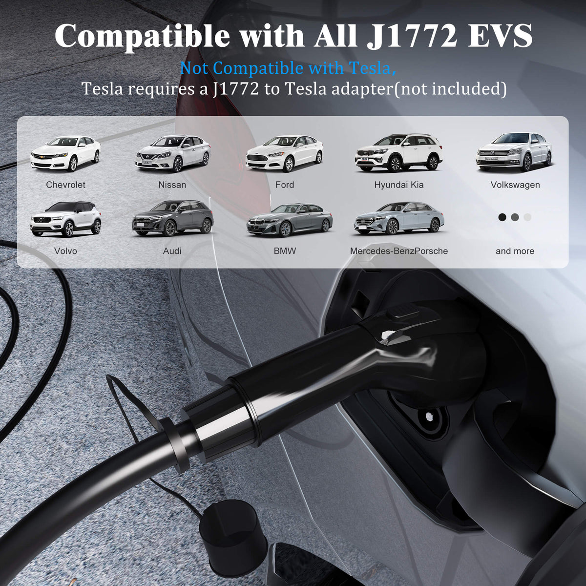 Karinear Level 1&2 NEMA 5-15 16A Portable EV Charger with 20FT Cable for All J1772 Electric Cars
