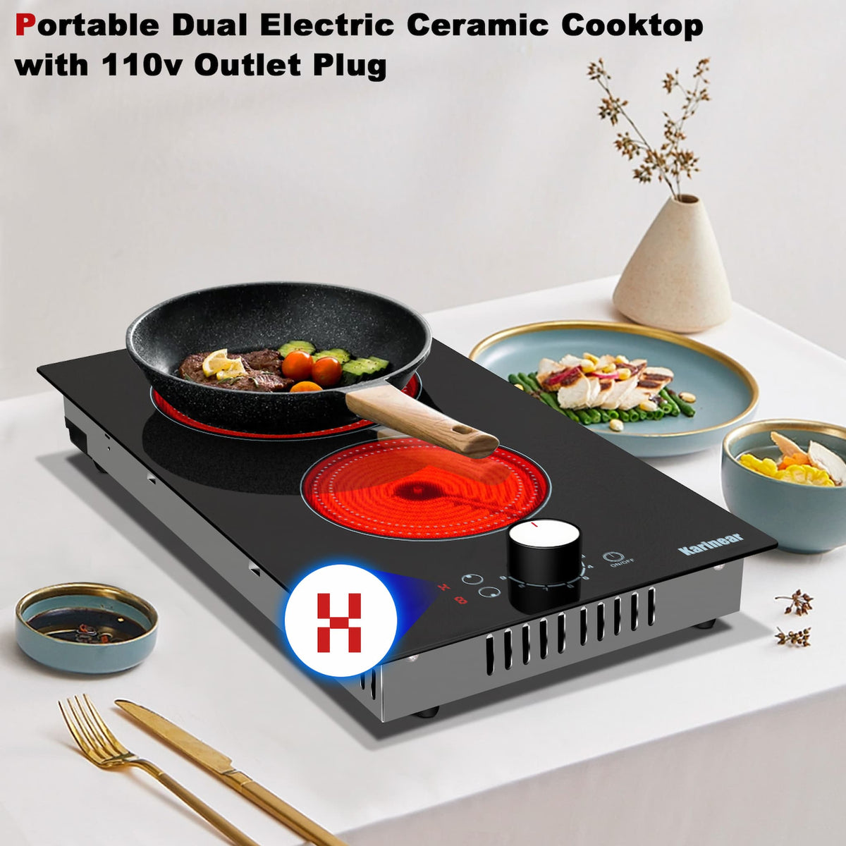 12 inch electric cooktop is no longer an ordinary smooth glass panel, but a frosted glass.