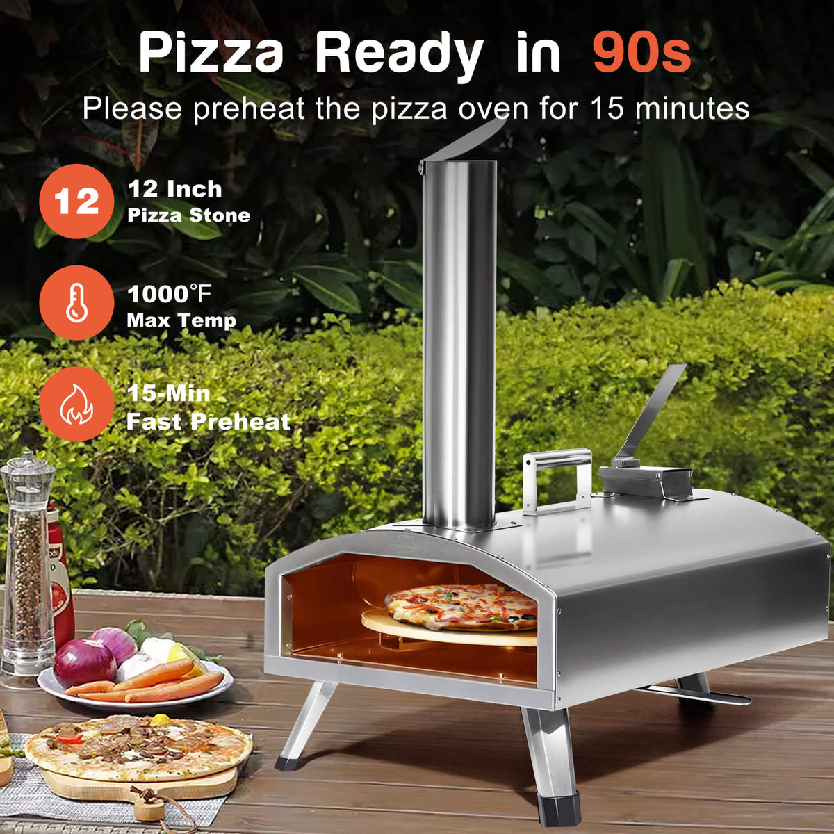 Karinear 12 Multi-Fuel Gas Pizza Oven & Wood Fired Outdoor Pizza Oven