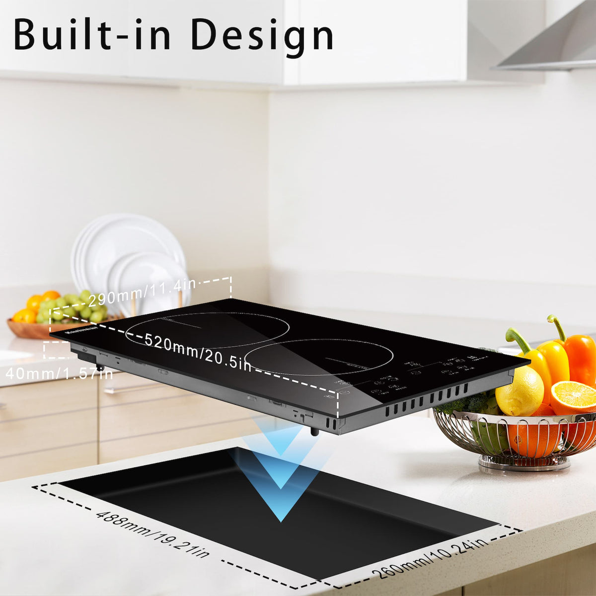 This 12'' electric stove comes with a plug so you don't require an electrician to wire it. The plug in stove is suitable for 110-120v, which can be perfectly used in all American households.