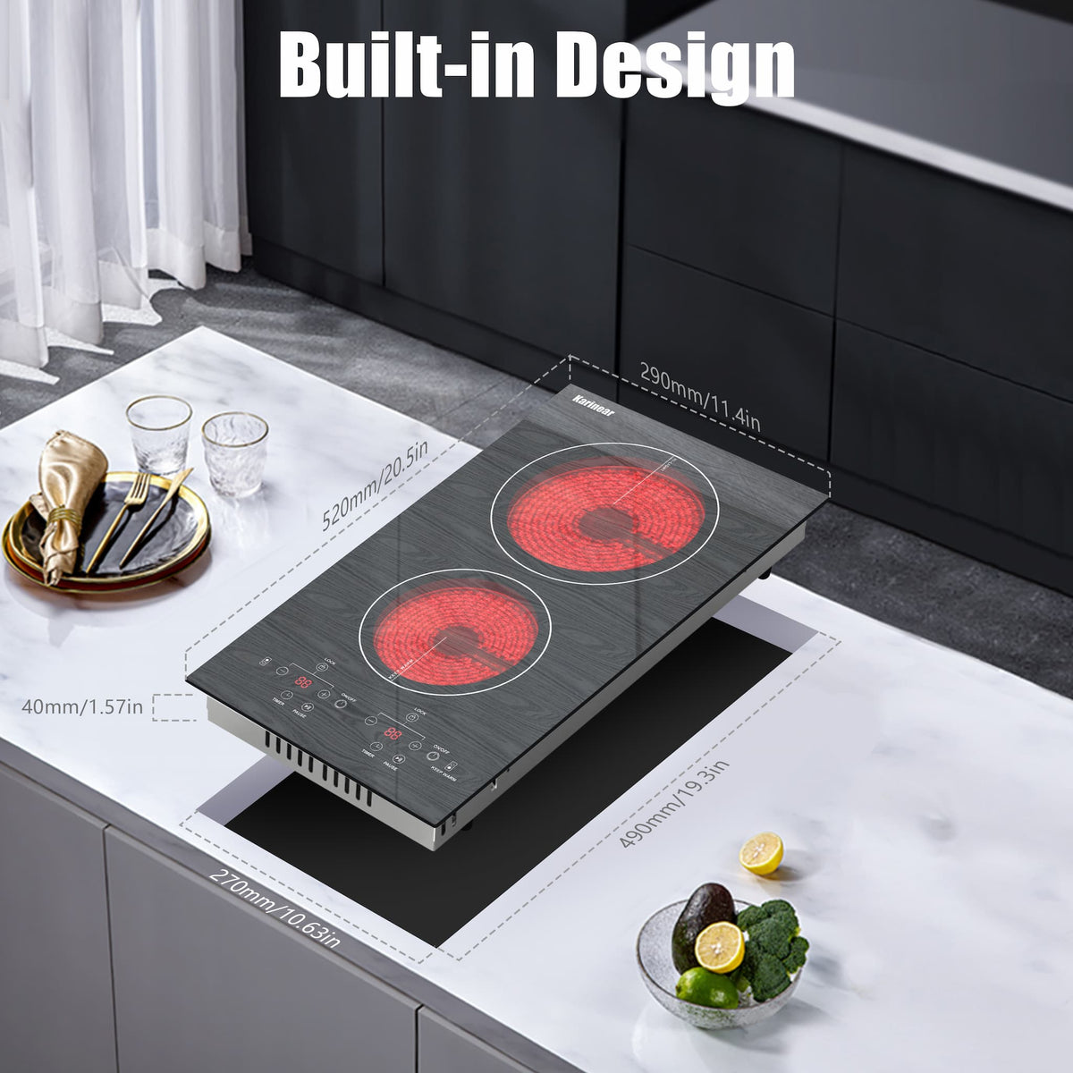 The plug in electric cooktop is suitable for 110~120V that you can plug it into your home outlet and you're ready to cook, no need to find an electrician to help with wiring.