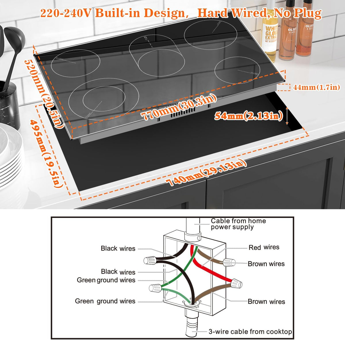 5 Burner Electric Cooktop 