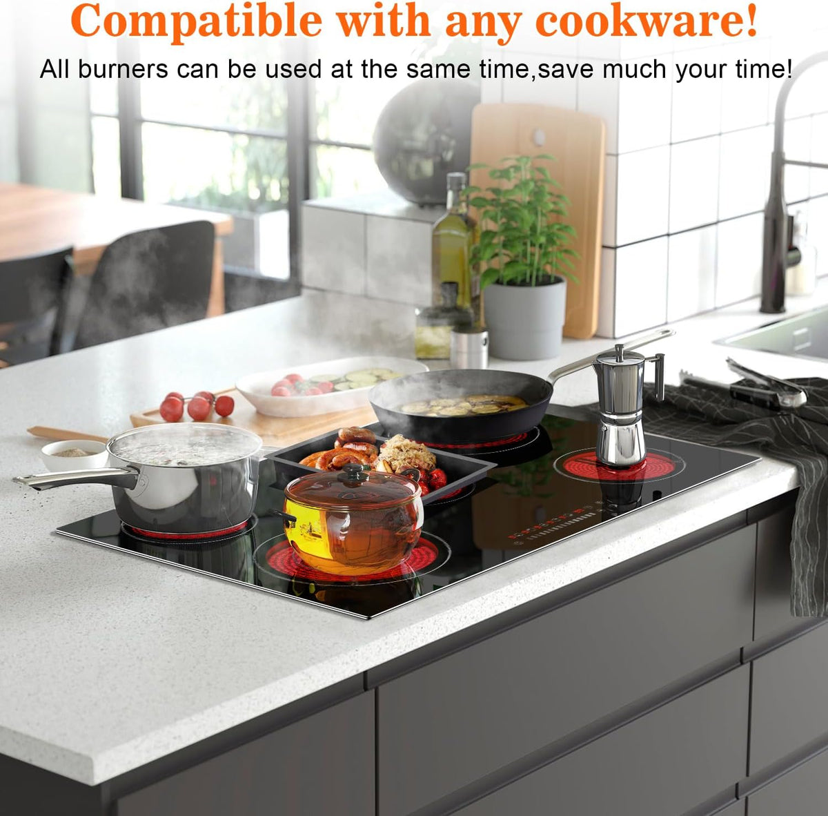 5 Burner Electric Cooktop 