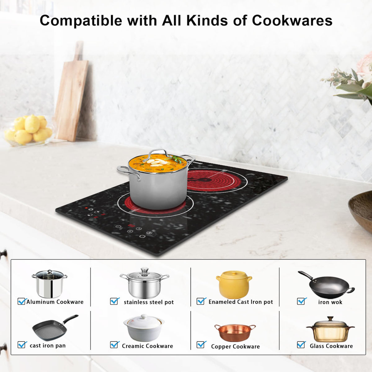 2 burner electric cooktop