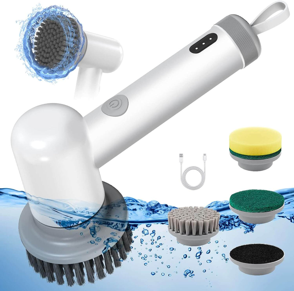 Karinear Electric Spin Scrubber With 4 Replaceable Brush Heads