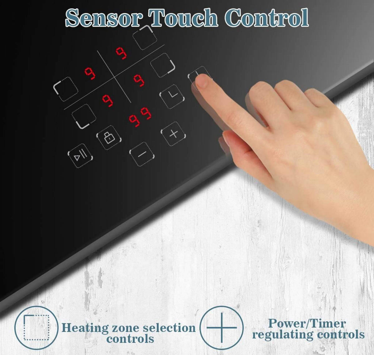 Induction Hob, Karinear 4 Burner Induction Cooker, Built-in Induction Hob, Electric Hob with Touch Control, Timer, Child Lock, 6400W