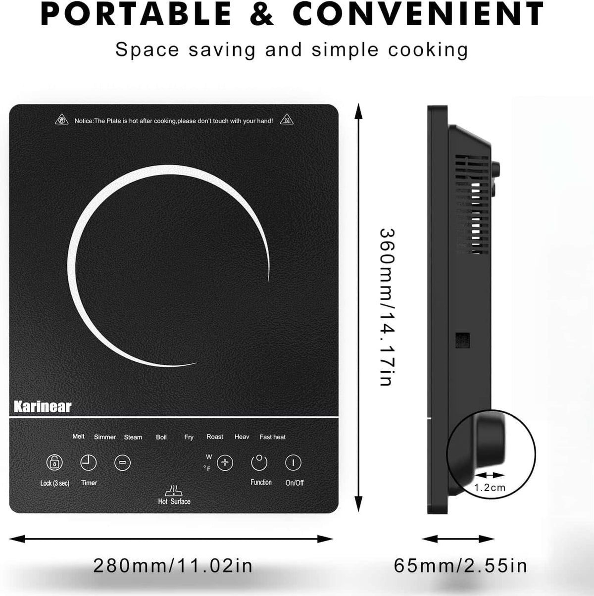 Karinear Portable Electric Cooktop